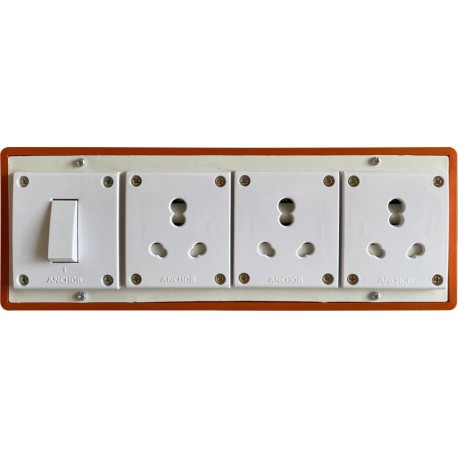 Viewtronics Extension Board With 3 Socket, 1 Switch, 5 Mtr 3 Core Cable, 16 Amp